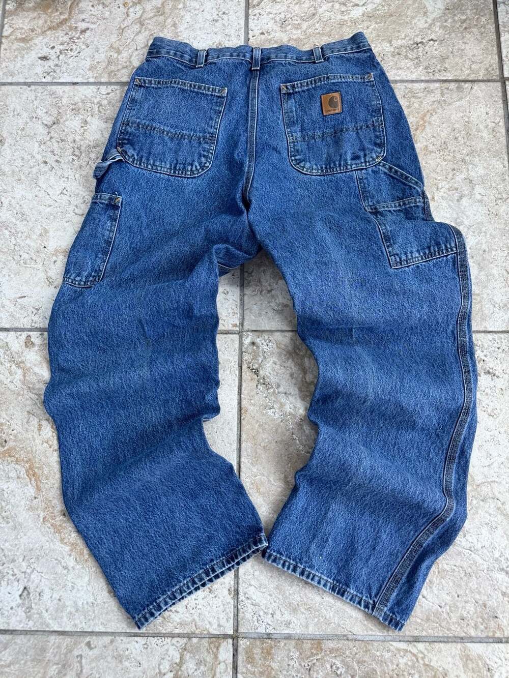 Vtg Carhartt B13 DPS Original Dungaree Fit Denim Jeans 34x32